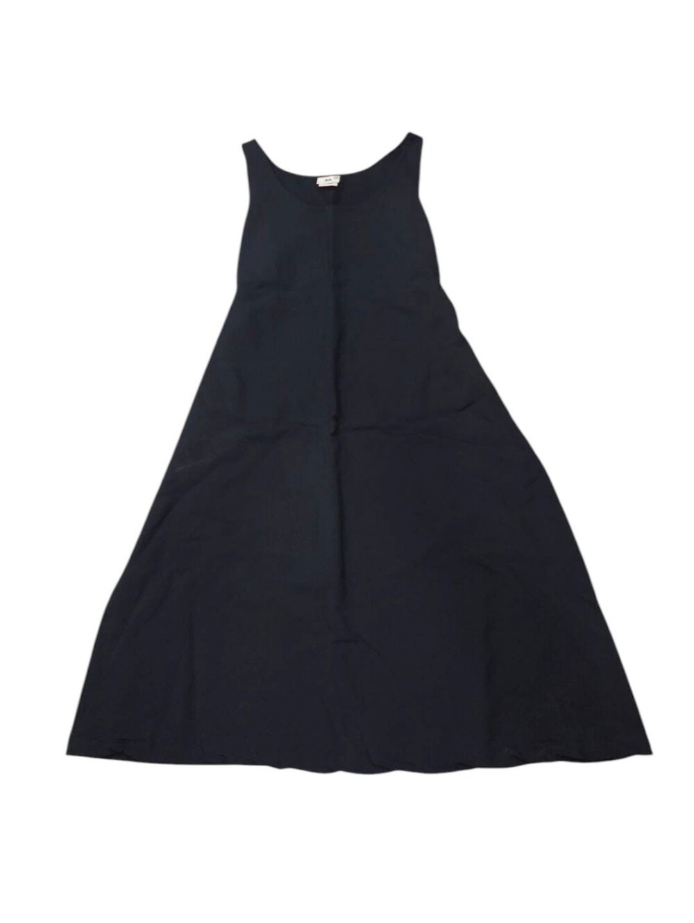 Dries Van Noten Navy Blue Strapless Solid Midi A Line Round Neck Classic Dress